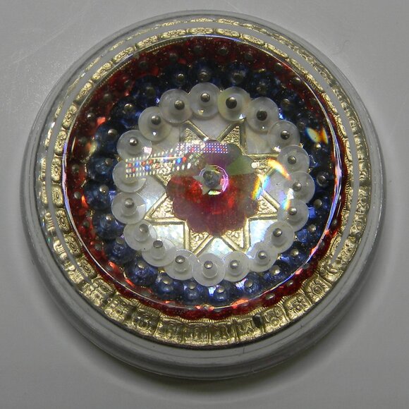 Vintage Handmade Patriotic Paperweight Decor Red White Blue Americana - Picture 5 of 5